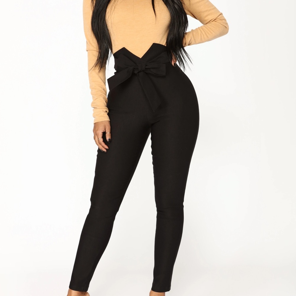 Fashion Nova Black Tie Pants